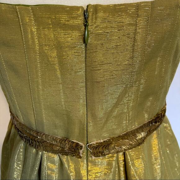 Vera Wang Lavender Label Strapless Shimmery Green Special Occasion Dress Size 8 - Picture 7 of 12